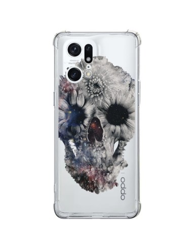 Oppo Find X5 Pro Case Skull Floral Clear - Ali Gulec