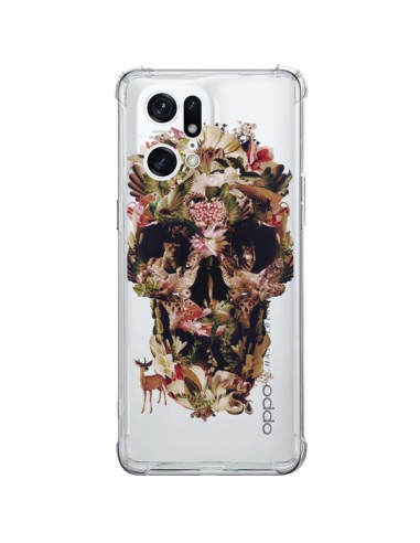 Coque Oppo Find X5 Pro Jungle Skull Tête de Mort Transparente - Ali Gulec