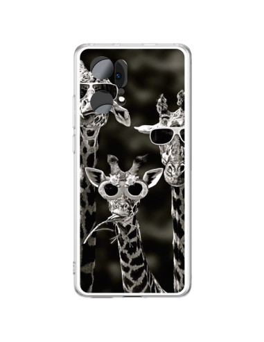 Coque Oppo Find X5 Pro Girafe Swag Lunettes Familiy Giraffe - Asano Yamazaki