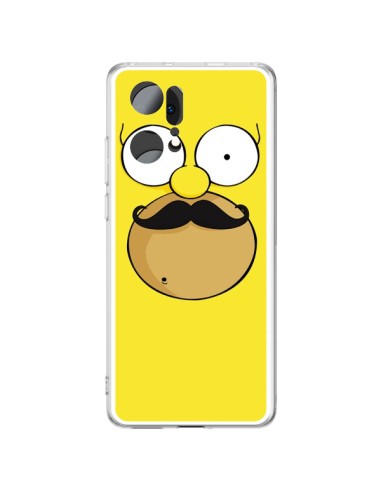 Coque Oppo Find X5 Pro Homer Movember Moustache Simpsons - Bertrand Carriere