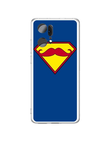 Coque Oppo Find X5 Pro Super Moustache Movember Superman - Bertrand Carriere