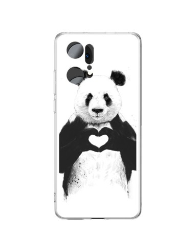 Coque Oppo Find X5 Pro Panda Amour All you need is love - Balazs Solti
