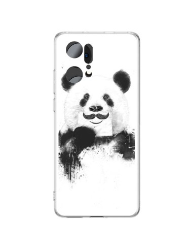 Coque Oppo Find X5 Pro Funny Panda Moustache Movember - Balazs Solti