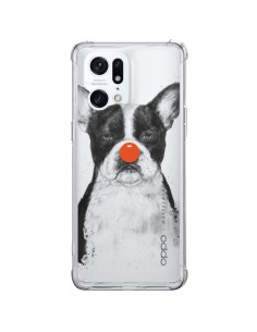 Oppo Find X5 Pro Case Clown Bulldog Dog Clear - Balazs Solti
