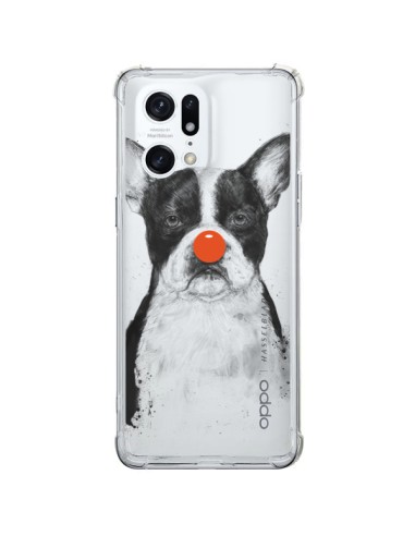 Cover Oppo Find X5 Pro Clown Bulldog Cane Trasparente - Balazs Solti