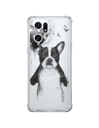 Cover Oppo Find X5 Pro Amore Bulldog Cane Trasparente - Balazs Solti