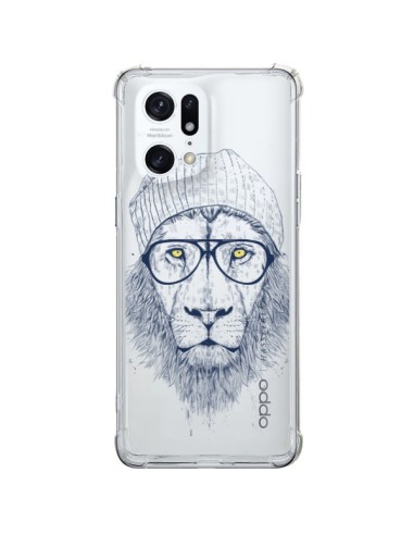 Cover Oppo Find X5 Pro Cool Leone Swag Occhiali Trasparente - Balazs Solti