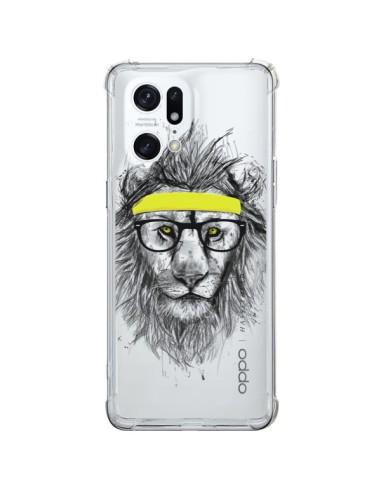 Cover Oppo Find X5 Pro Hipster Leone Trasparente - Balazs Solti