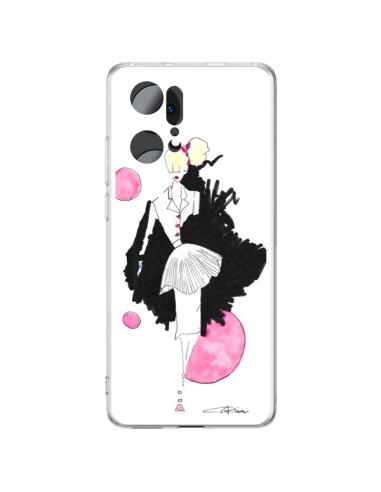 Coque Oppo Find X5 Pro Demoiselle Femme Fashion Mode Rose - Cécile