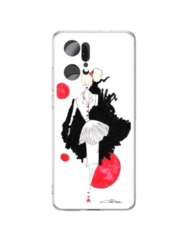 Coque Oppo Find X5 Pro Demoiselle Femme Fashion Mode Rouge - Cécile