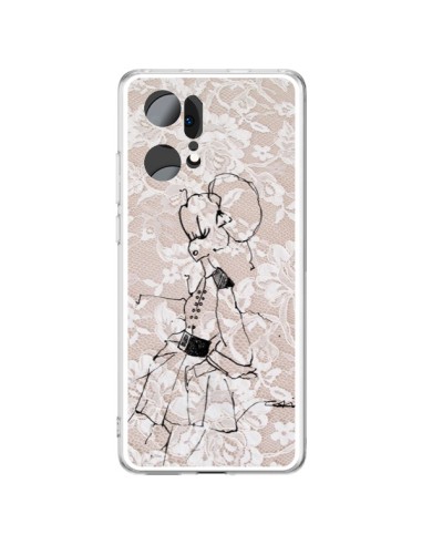 Coque Oppo Find X5 Pro Croquis Dentelle Femme Fashion Mode - Cécile