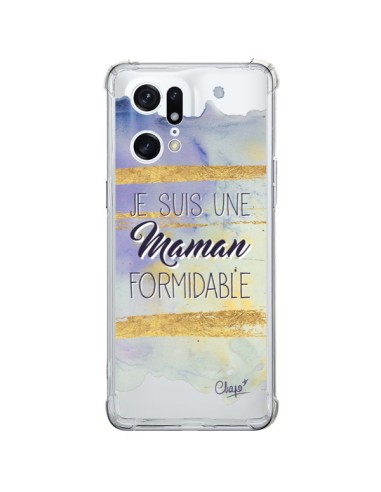 Coque Oppo Find X5 Pro Je suis une Maman Formidable Violet Transparente - Chapo