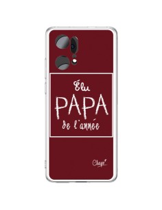 Coque Oppo Find X5 Pro Elu Papa de l'Année Rouge Bordeaux - Chapo