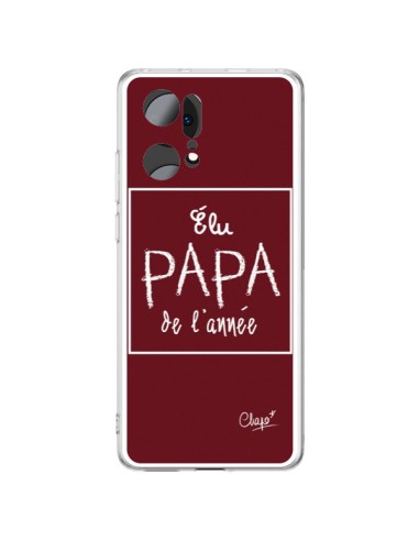 Coque Oppo Find X5 Pro Elu Papa de l'Année Rouge Bordeaux - Chapo