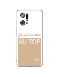 Coque Oppo Find X5 Pro Je suis un Papa au Top Beige - Chapo