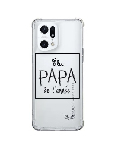 Coque Oppo Find X5 Pro Elu Papa de l'Année Transparente - Chapo