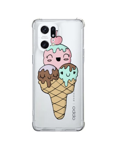 Oppo Find X5 Pro Case Ice cream Summer Cherry Clear - Claudia Ramos