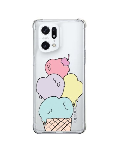 Cover Oppo Find X5 Pro Gelato Estate Cuore Trasparente - Claudia Ramos