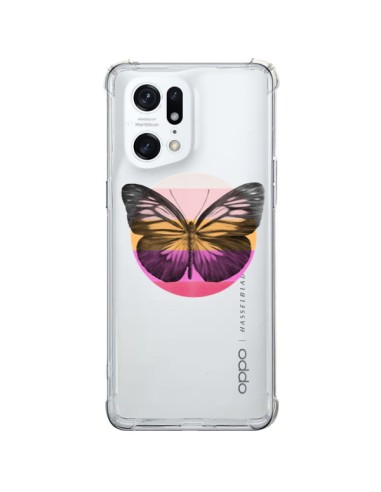 Cover Oppo Find X5 Pro Farfalla Trasparente - Eric Fan