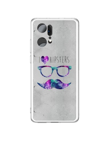 Coque Oppo Find X5 Pro I Love Hipsters - Eleaxart
