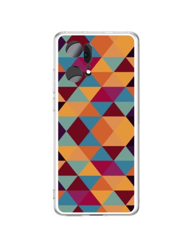 Coque Oppo Find X5 Pro Azteque Triangle Orange - Eleaxart