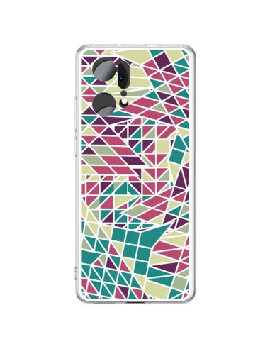 Oppo Find X5 Pro Case Aztec Triangles Green Purple - Eleaxart