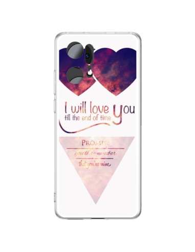 Coque Oppo Find X5 Pro I will love you until the end Coeurs - Eleaxart