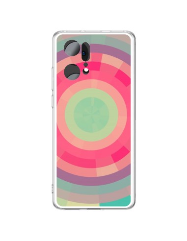 Cover Oppo Find X5 Pro Spirale di Colori Rosa Verde - Eleaxart
