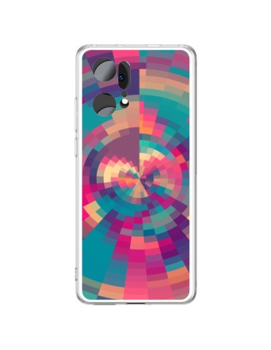 Coque Oppo Find X5 Pro Spirales de Couleurs Rose Violet - Eleaxart