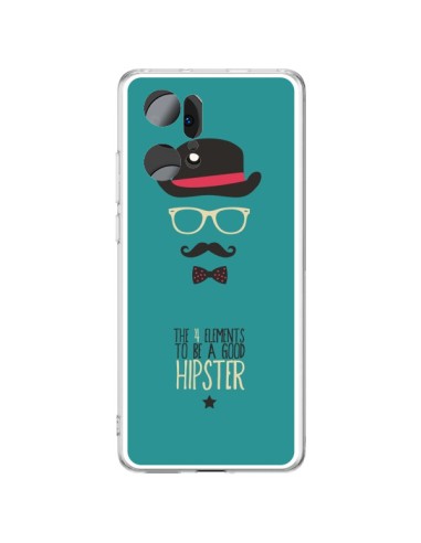 Oppo Find X5 Pro Case Hat, Glasses, Moustache, Bow Tie to be a Good Hipster - Eleaxart