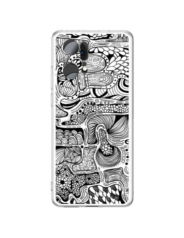 Oppo Find X5 Pro Case Reflet Black and White - Eleaxart
