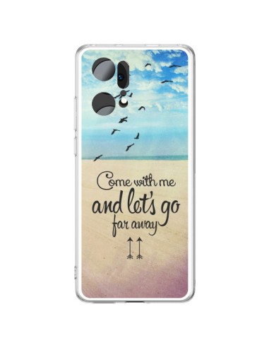 Coque Oppo Find X5 Pro Let's Go Far Away Beach Plage - Eleaxart