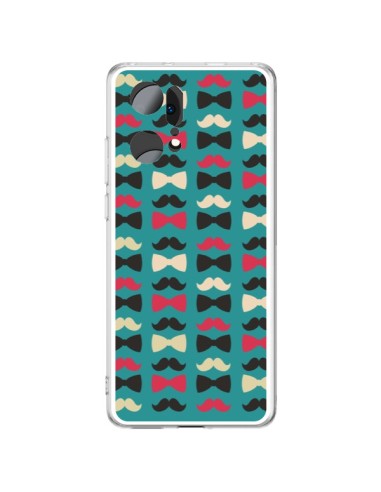 Coque Oppo Find X5 Pro Hipster Moustache Noeud Papillon - Eleaxart