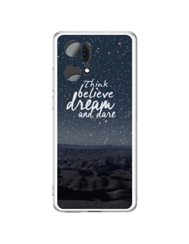 Coque Oppo Find X5 Pro Think believe dream and dare Pensée Rêves - Eleaxart