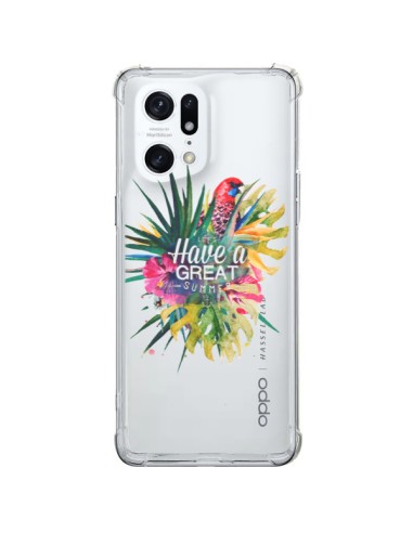 Coque Oppo Find X5 Pro Have a great summer Ete Perroquet Parrot - Eleaxart