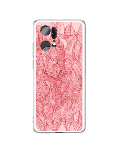 Coque Oppo Find X5 Pro Courbes Meandre Rouge Cerise -  Léa Clément