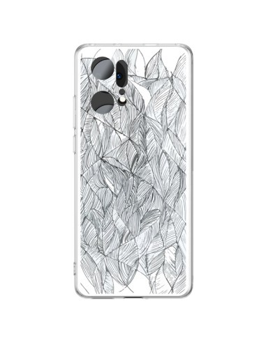 Oppo Find X5 Pro Case Leaves Black and White - Léa Clément
