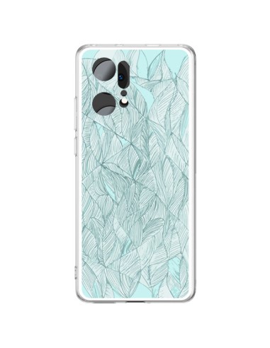 Coque Oppo Find X5 Pro Courbes Meandre Bleu Vert Nuageux -  Léa Clément