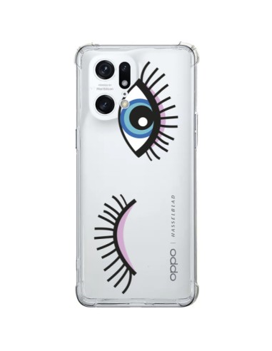 Oppo Find X5 Pro Case Eyes Blue Clear - Léa Clément