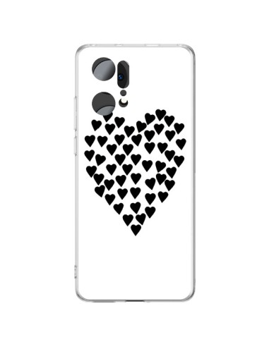 Oppo Find X5 Pro Case Heart in hearts Black - Project M