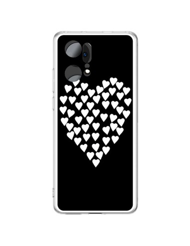 Coque Oppo Find X5 Pro Coeur en coeurs blancs - Project M