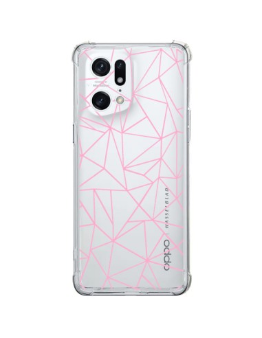 Oppo Find X5 Pro Case Lines Triangle Pink Clear - Project M