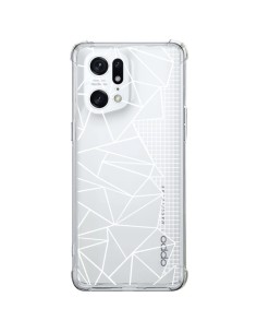 Oppo Find X5 Pro Case Lines Side Grid Abstract White Clear - Project M