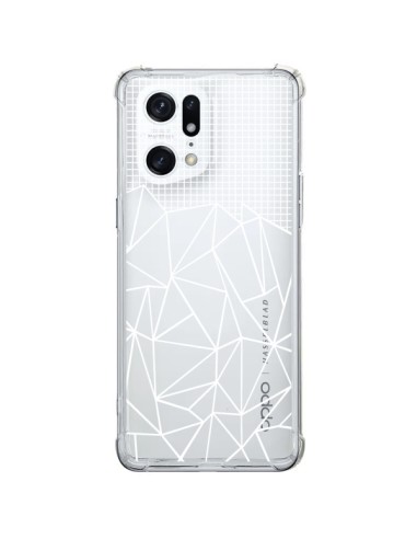 Coque Oppo Find X5 Pro Lignes Grilles Grid Abstract Blanc Transparente - Project M