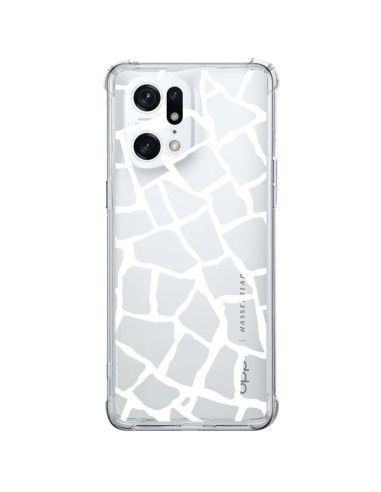 Oppo Find X5 Pro Case Giraffe Mosaic White Clear - Project M