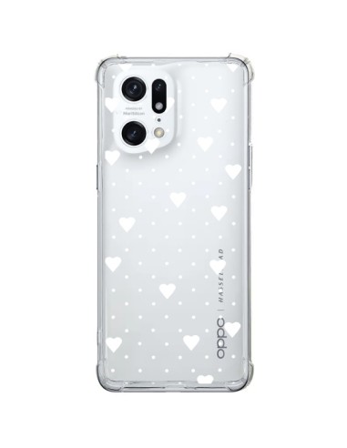 Oppo Find X5 Pro Case Points Hearts White Clear - Project M