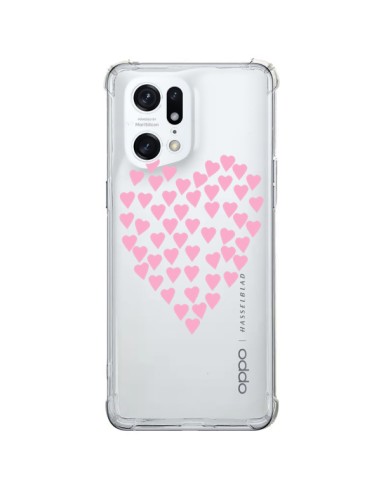 Cover Oppo Find X5 Pro Cuori Amore Rosa Trasparente - Project M