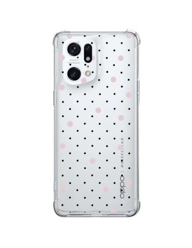 Cover Oppo Find X5 Pro Punti Rosa Trasparente - Project M