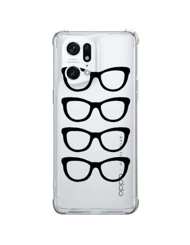 Coque Oppo Find X5 Pro Sunglasses Lunettes Soleil Noir Transparente - Project M