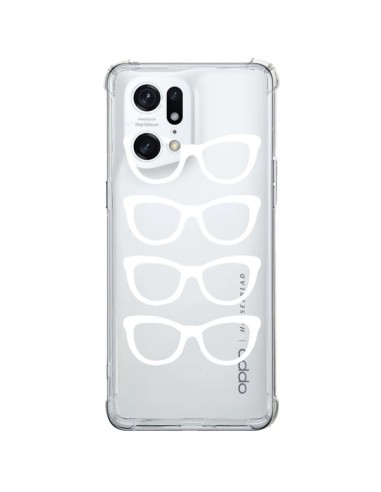 Coque Oppo Find X5 Pro Sunglasses Lunettes Soleil Blanc Transparente - Project M